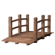 Load image into Gallery viewer, 5' Wooden Garden Bridge Arc Stained Finish Footbridge Decorative