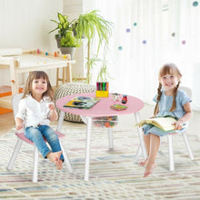 Load image into Gallery viewer, Wood Activity Kids Table and Chair Set with Center Mesh Storage for Snack Time and Homework-Pink