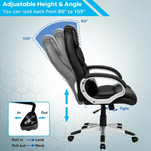 Load image into Gallery viewer, Ergonomic Swivel Office Task Chair with Lumbar Support and High Back -Black