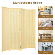 Load image into Gallery viewer, 6 ft 4 Panel Portable Folding Room Divider Screen-Natural