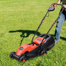 Load image into Gallery viewer, 14" Electric Push Lawn Corded Mower with Grass Bag-Red
