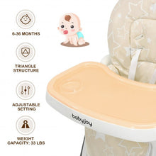 Load image into Gallery viewer, Folding Baby High Dining Chair with 6-Level Height Adjustment-Beige