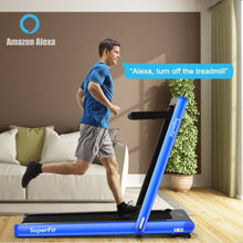 Load image into Gallery viewer, 4.75HP 2 In 1 Folding Treadmill with Remote APP Control-Navy