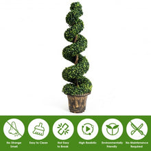 Load image into Gallery viewer, 2-Set 4' Artificial D�cor Green Boxwood Spiral Tree
