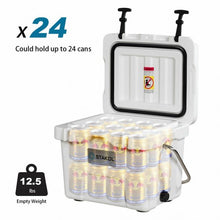 Load image into Gallery viewer, 16 Quart Portable Ice Cooler with 24 Cans-White