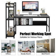 Load image into Gallery viewer, 59" Computer Desk Home Office Workstation 4-Tier Storage Shelves-Black