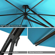Load image into Gallery viewer, 11 Feet Outdoor Cantilever Hanging Umbrella with Base and Wheels-Turquoise