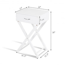 Load image into Gallery viewer, Campaign Style Modern X-Shape Accent Side End Table-White