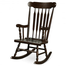 Load image into Gallery viewer, Solid Wood Porch Glossy Finish Rocking Chair-Coffee