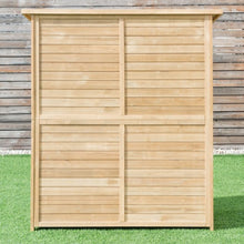 Load image into Gallery viewer, 64" Wooden Storage Shed Outdoor Fir Wood Cabinet
