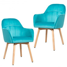 Load image into Gallery viewer, Set of 2 Mid-Back Accent Leisure Armchairs-Blue