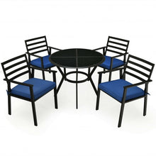 Load image into Gallery viewer, 5PCS Outdoor Patio Dining Chair Table Set with Cushions