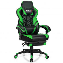 Load image into Gallery viewer, Adjustable Gaming Chair with Footrest for Home Office-Green