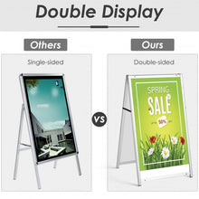 Load image into Gallery viewer, Double-Sided Metal A-Frame Sidewalk Sign Holder Stand Display 24"x36"