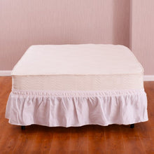 Load image into Gallery viewer, Twin / Full Size Around Bed 14" Elastic Wrap Ruffle Bed Skirt-White