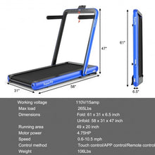 Load image into Gallery viewer, 4.75HP 2 In 1 Folding Treadmill with Remote APP Control-Navy