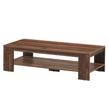 Load image into Gallery viewer, 47" 2-Tier Rectangular Coffee Table with Storage Shelf-Walnut