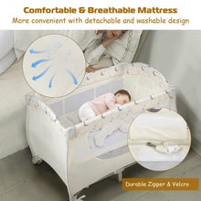 Load image into Gallery viewer, Foldable Baby Playard with Changing Station-Beige