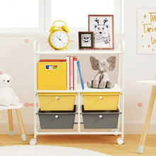 Load image into Gallery viewer, 4 Drawers Shelves Rolling Storage Cart Rack-Yellow