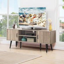 Load image into Gallery viewer, TV Stand w/ 2 Storage Cabinets 2 Open Shelves