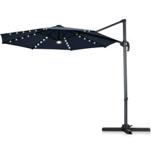 Load image into Gallery viewer, 10 Ft Patio Offset Cantilever Umbrella with Solar Lights-Navy