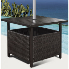 Load image into Gallery viewer, Outdoor Patio Rattan Wicker Steel Side Deck Table