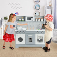 Load image into Gallery viewer, Pretend Play Kitchen Wooden Toy Set for Kids with Realistic Light and Sound