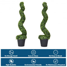 Load image into Gallery viewer, 2 pcs 4 ft Artificial Boxwood Decoration Spiral Tree