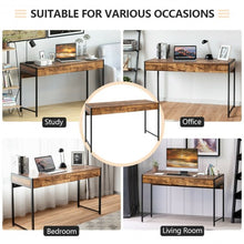 Load image into Gallery viewer, 2-Drawer Computer Desk Study Table Home Office Writing Workstation-Coffee