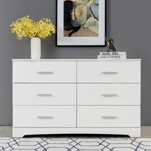 Load image into Gallery viewer, 6 Drawer Double Dresser Chest of Drawers Storage Cabinet Organizer-White
