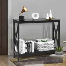 Load image into Gallery viewer, 2-Tier Console X-Design Sofa Side Accent Table-Black