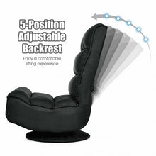 Load image into Gallery viewer, 5-Position Folding Floor Gaming Chair-Black