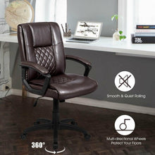 Load image into Gallery viewer, Ergonomic PU Leather Mid-Back Computer Office Chair
