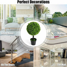 Load image into Gallery viewer, 24" Artificial Boxwood Topiary Decorative Ball Tree