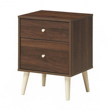 Load image into Gallery viewer, 2-Drawer Nightstand Beside End Side Table with Rubber Legs-Walnut