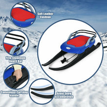 Load image into Gallery viewer, Folding Kids Metal Snow Sled Frost-Resistant w/Pull Rope Snow Slider Seat