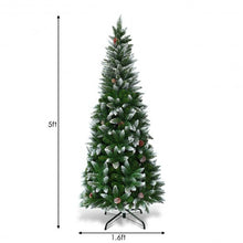 Load image into Gallery viewer, 5' / 6' / 7.5' Artificial Pencil Christmas Tree with Pine Cones-5'