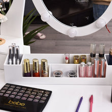Load image into Gallery viewer, Touch Switch Makeup Dressing Vanity Table Set with 10 Light Bulbs-White
