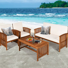 Load image into Gallery viewer, 4PCS Patio Solid Wood Furniture Set-Wood