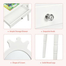 Load image into Gallery viewer, Kids Vanity Makeup Table & Chair Set Make Up Stool-White