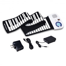 Load image into Gallery viewer, 88 Keys Midi Electronic Roll up Piano Silicone Keyboard for Beginners-White