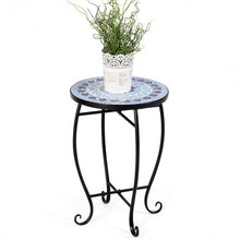 Load image into Gallery viewer, Outdoor Indoor Steel Accent Plant Stand Cobalt Table-Yellow