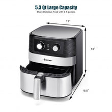 Load image into Gallery viewer, 1700W 5.3 QT Electric Hot Air Fryer w/Stainless steel & Non-Stick Fry Basket-BK