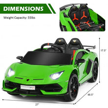 Load image into Gallery viewer, 12 V Licensed Lamborghini SVJ RC Kids Ride On Car with Trunk and Music-Green