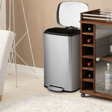 Load image into Gallery viewer, 13.2 Gallon Trash Garbage Can Stainless Steel Bin with Bucket