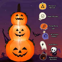 Load image into Gallery viewer, 6FT Halloween Inflatable Stacked Pumpkins