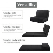 Load image into Gallery viewer, Convertible Lounger Folding Sofa Sleeper Bed-Black