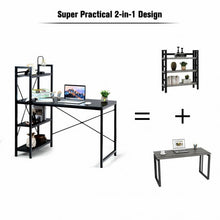 Load image into Gallery viewer, 47.5" Writing Study Computer Desk with 4-Tier Shelves-Black