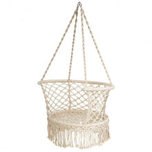 Load image into Gallery viewer, Hanging Hammock Chair Macrame Swing Hand Woven Cotton Backrest