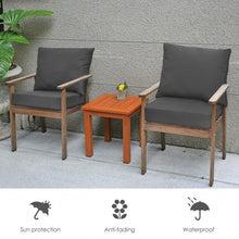 Load image into Gallery viewer, Deep Seat Chair Cushion Pads Set with Rope Belts for Indoor and Outdoor-Gray